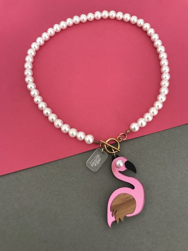 Collar de perlas Flamingo